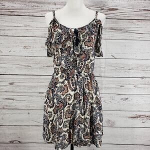 American Eagle Outfitters Women's Paisley Cold Shoulder Dress Size Medium